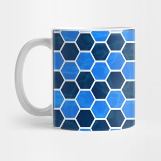 Ornament Pattern Blue Hexagons Mug